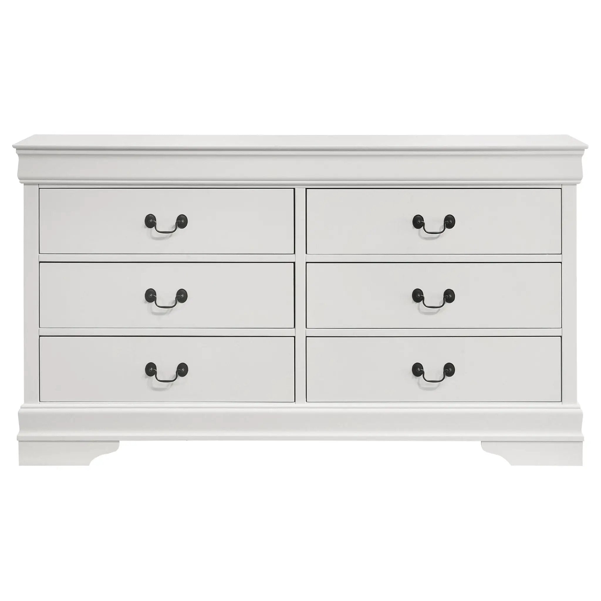 Louis Philippe 6-drawer Dresser White by Unique Piece Furniture