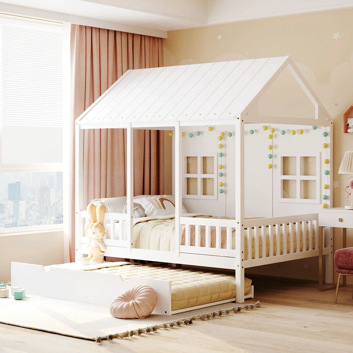 House Bed With Twin Size Trundle, Daybed by HouseOfZazla