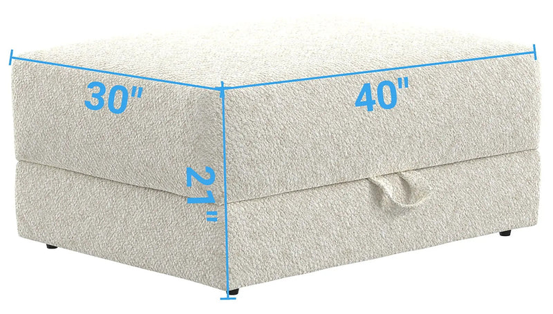 Jazzy - Storage Ottoman - Bone by Unique Piece Furniture