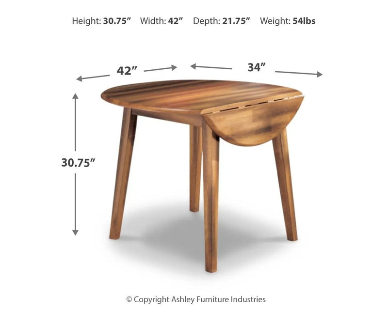 Berringer - Round DRM Drop Leaf Table - Rustic Brown by Unique Piece Furniture