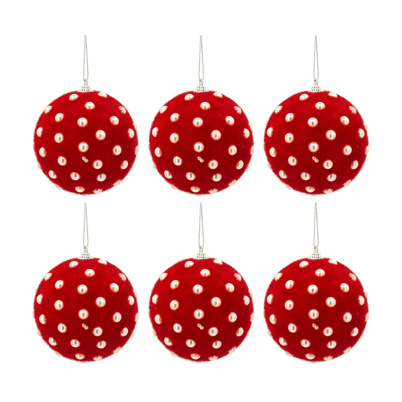 D3.9" Christmas Ball Ornaments, Set of 6 by HouseOfZazla