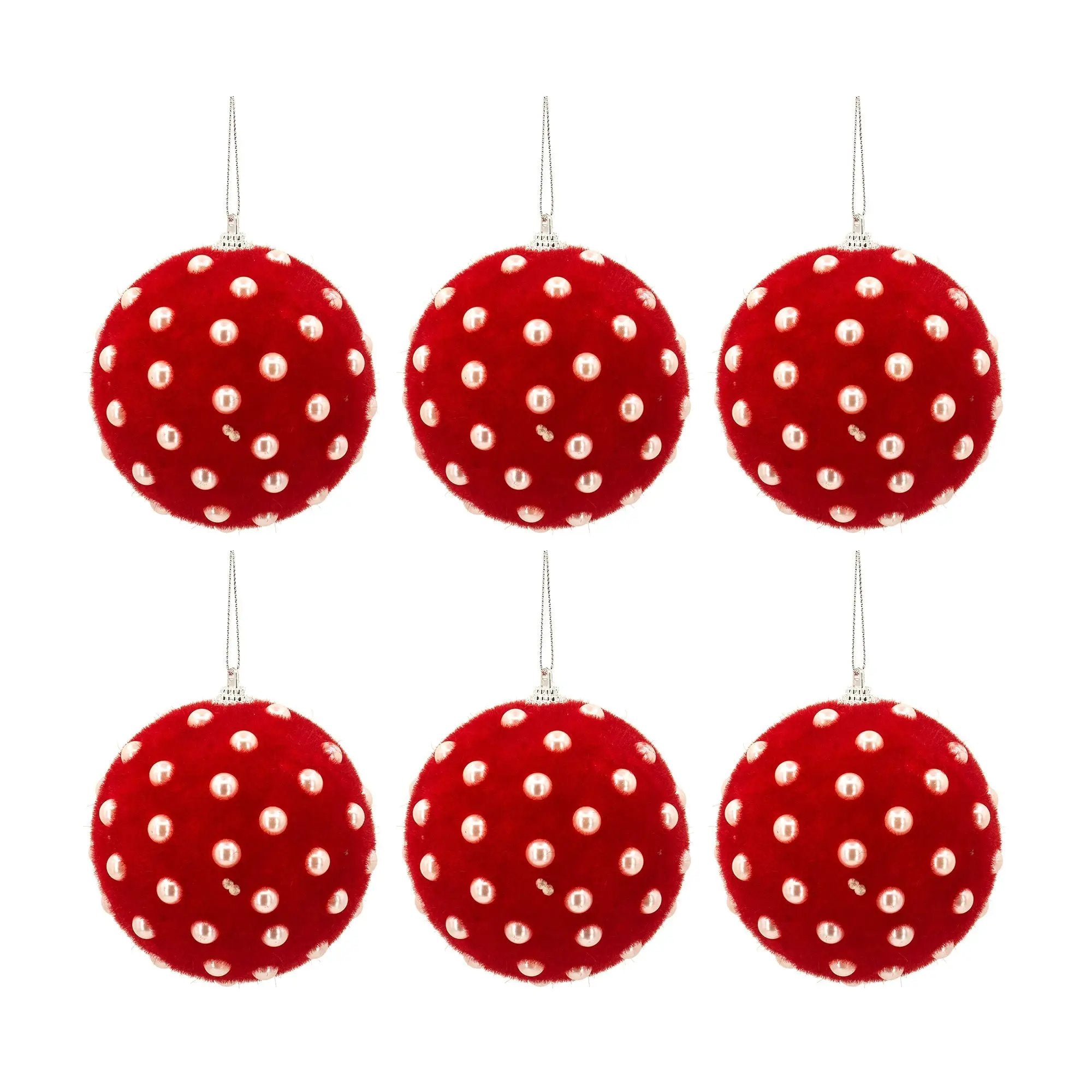 D3.9" Christmas Ball Ornaments, Set of 6 by HouseOfZazla