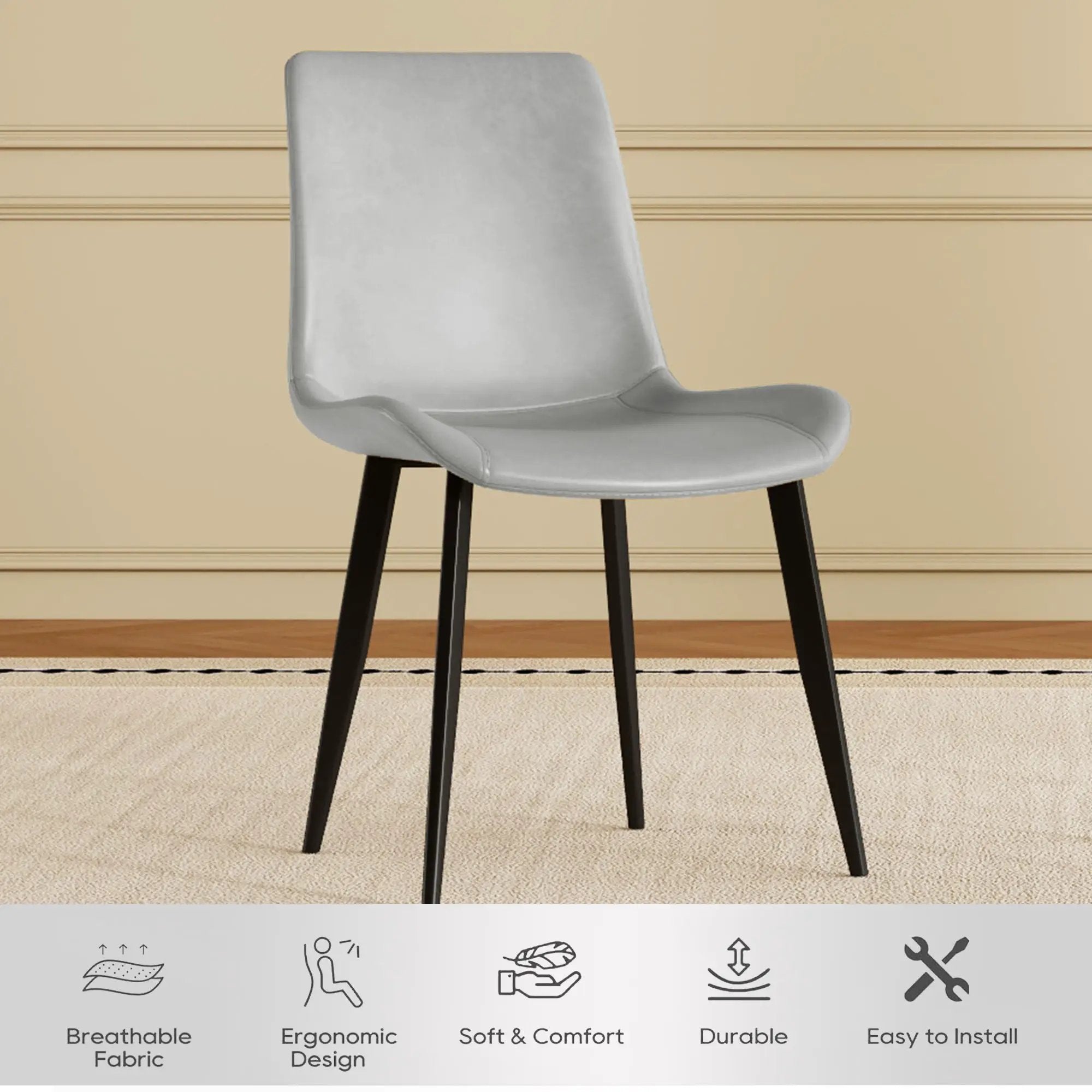 Modern Dining Chair With Carbon Steel Legs by Unique Piece Furniture