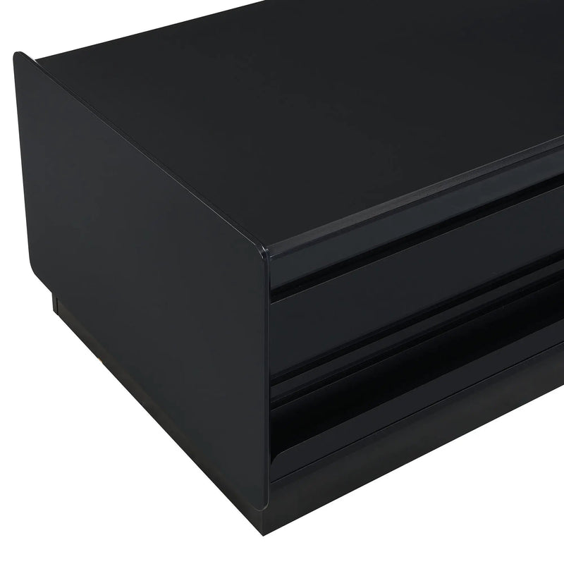 Modern Rectangle Coffee Table With 4 Drawers And 2 Display Shelves