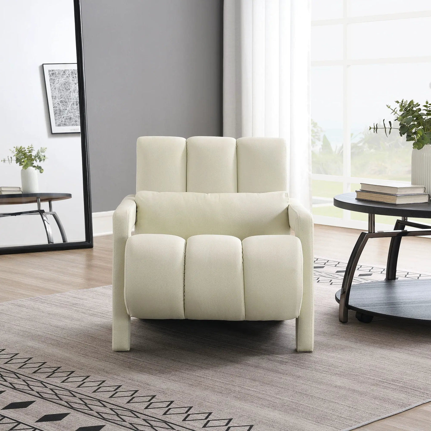Modern Upholstered Accent Chair, Comfortable Fabric With A Pillow For Living Room by HouseOfZazla