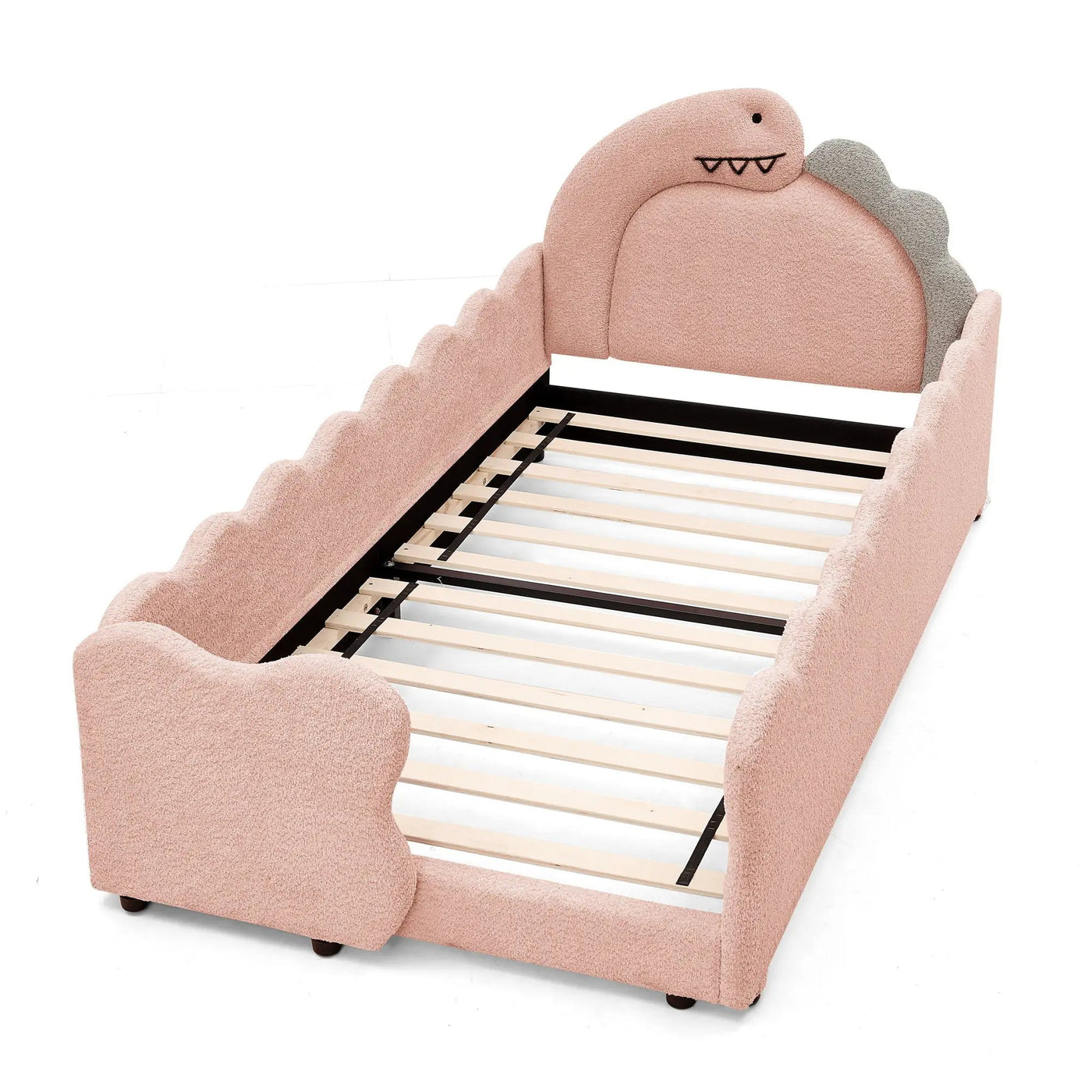 Cute Dinosaur Shaped Bed With Safety Guardrail, Toddler Frame by HouseOfZazla