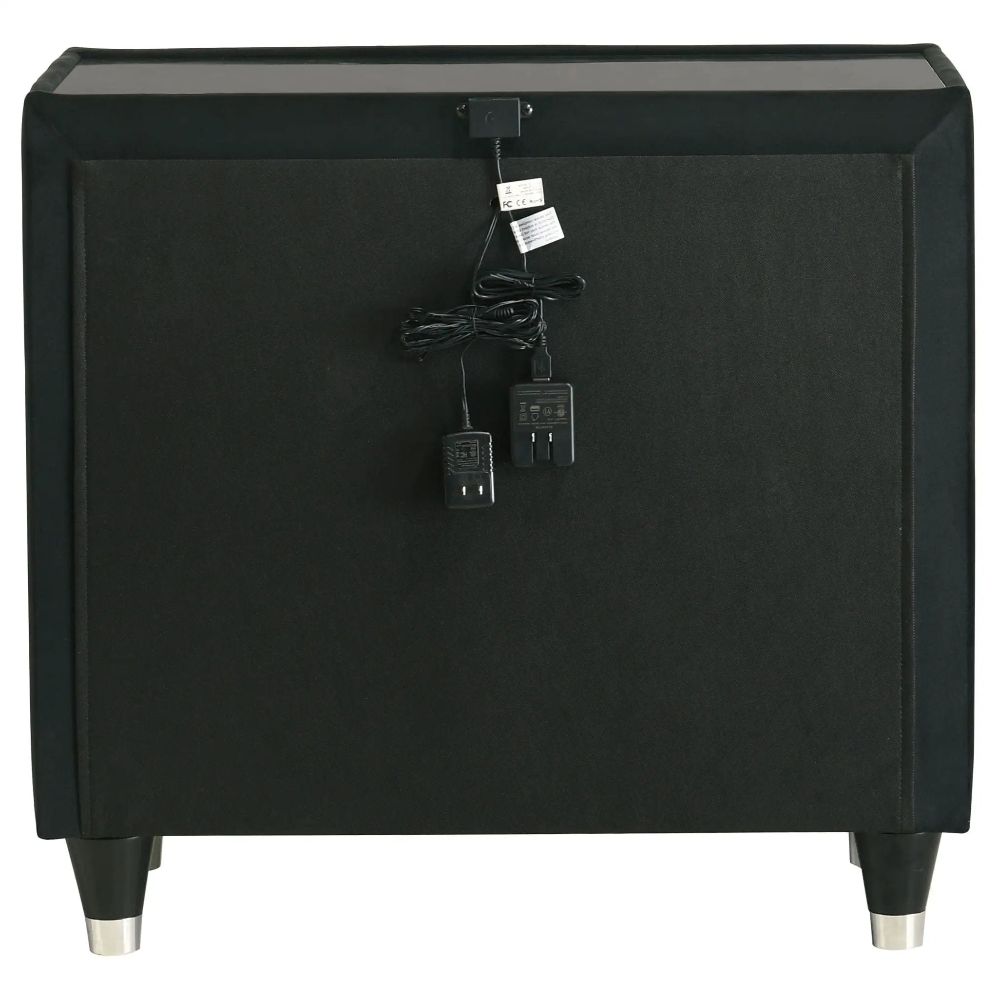 Lorient 2-drawer LED Nightstand with USB Black by Unique Piece Furniture