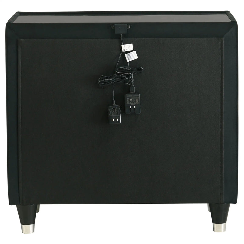 Lorient 2-drawer LED Nightstand with USB Black by Unique Piece Furniture