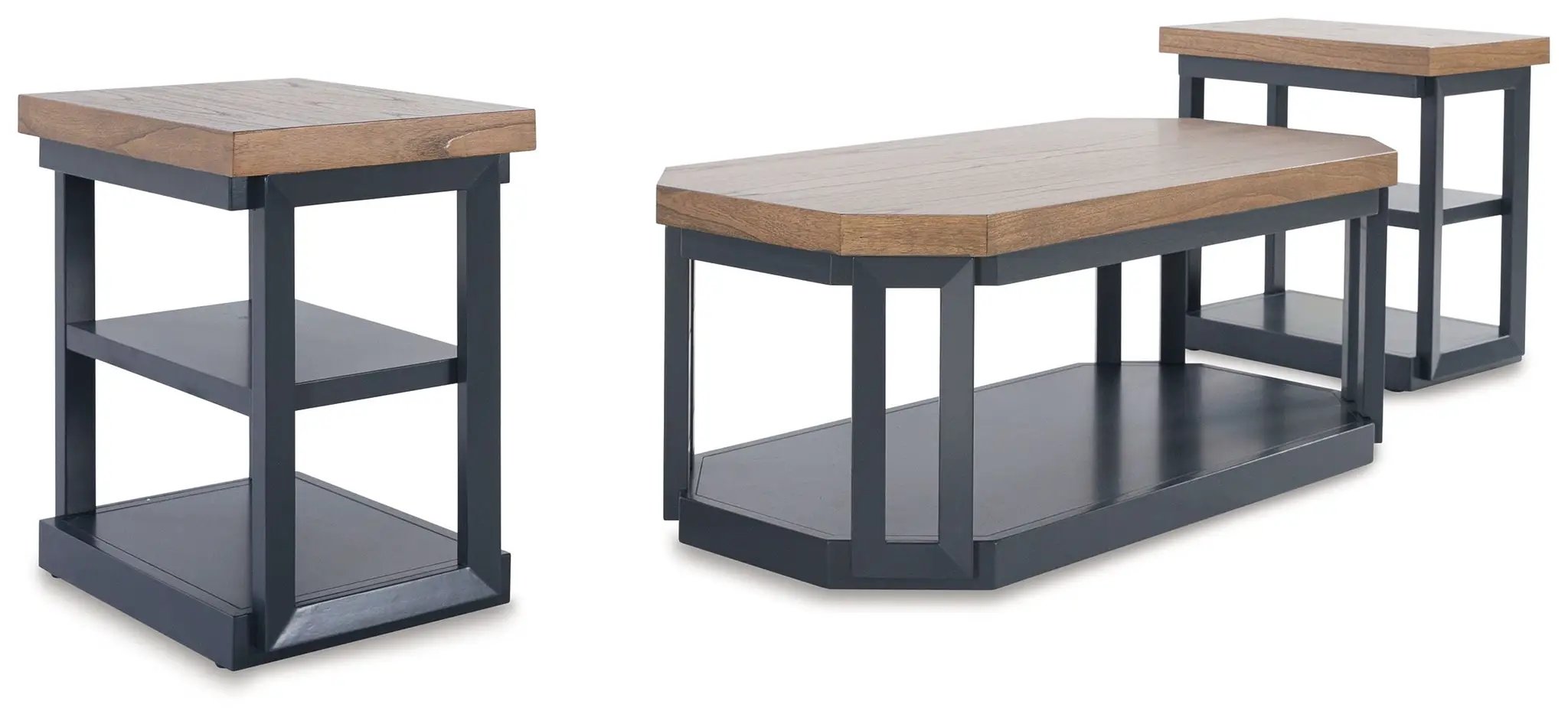 Landocken - Occasional Table Set (Set of 3) - Brown / Blue by Unique Piece Furniture
