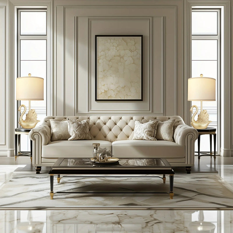 Two-Piece Set of Golden Brass Swan Table Lamps with LED Bulbs by HouseOfZazla