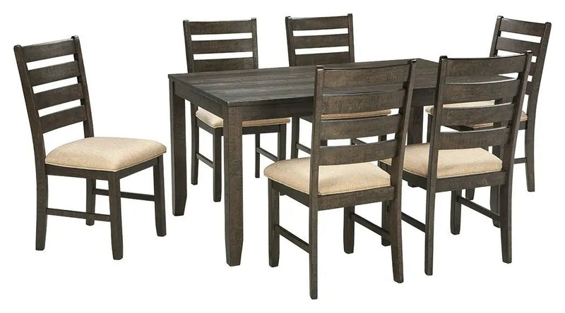 Rokane - Dining Room Table Set (Set of 7) - Brown by Unique Piece Furniture