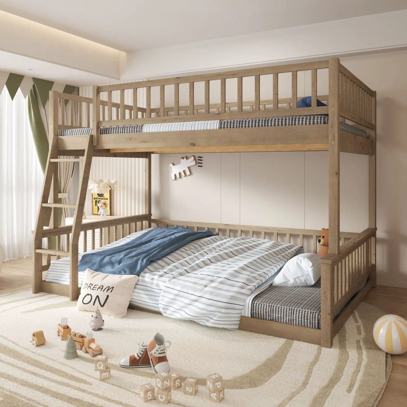 Bunk Bed With Ladder And Guardrails by HouseOfZazla