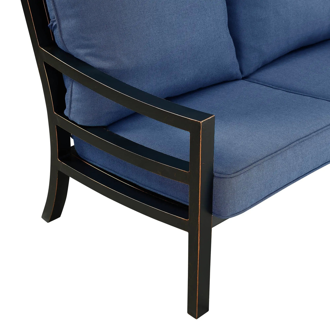 Black Aluminum Deep Seating Loveseat with Cushions by Sharicks