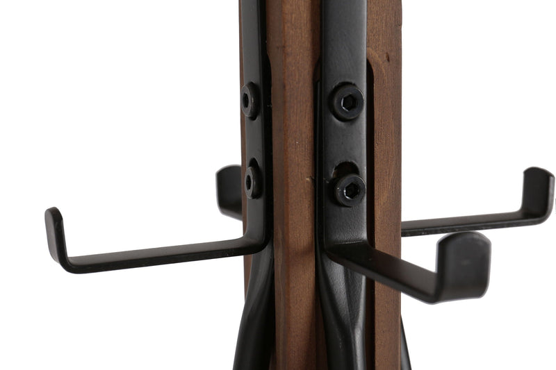 Reclaimed Wood and Metal Freestanding Coat Rack with Hooks - Natural, photo 6 of 10