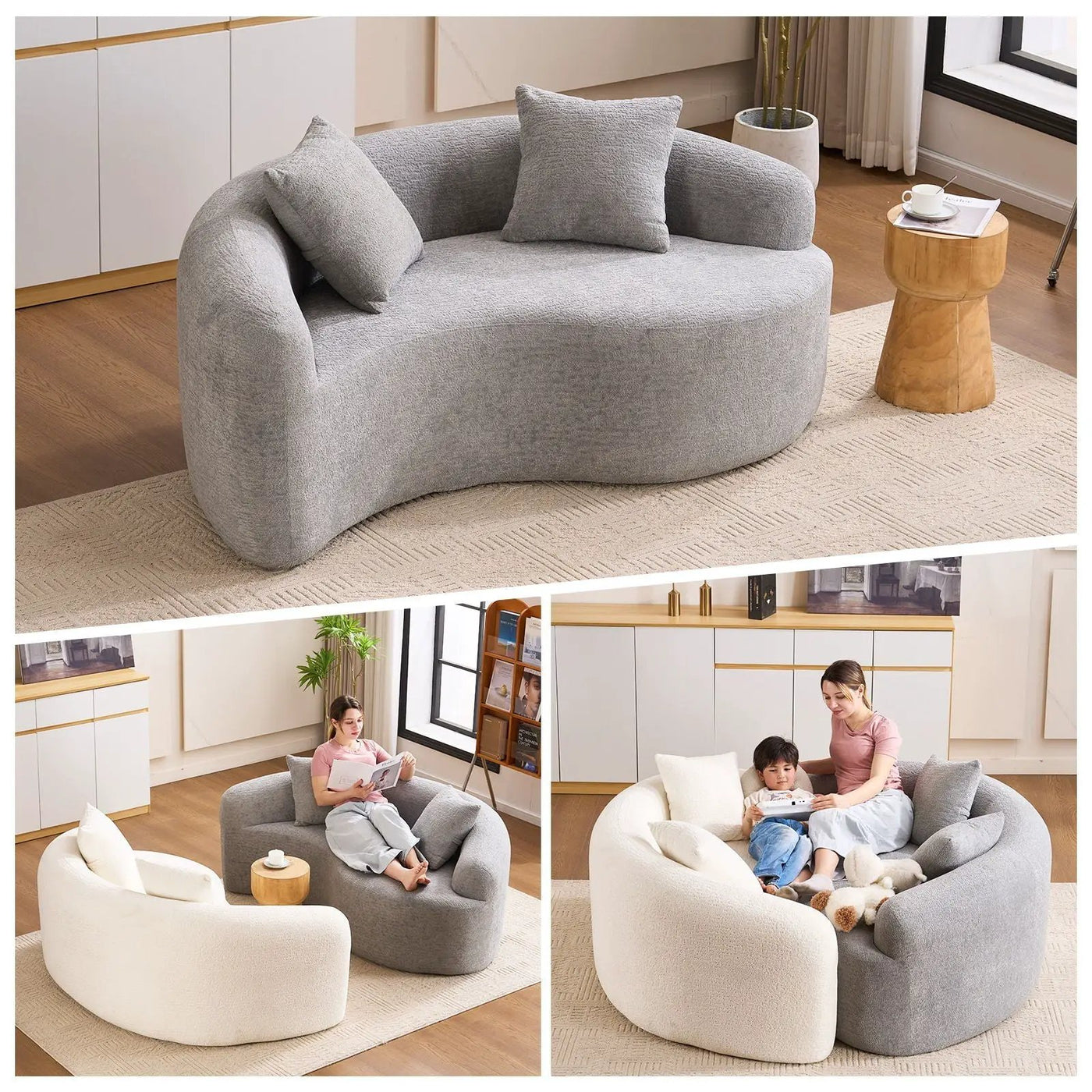 Tai Chi - Curved Dual Depth Loveseat by HouseOfZazla