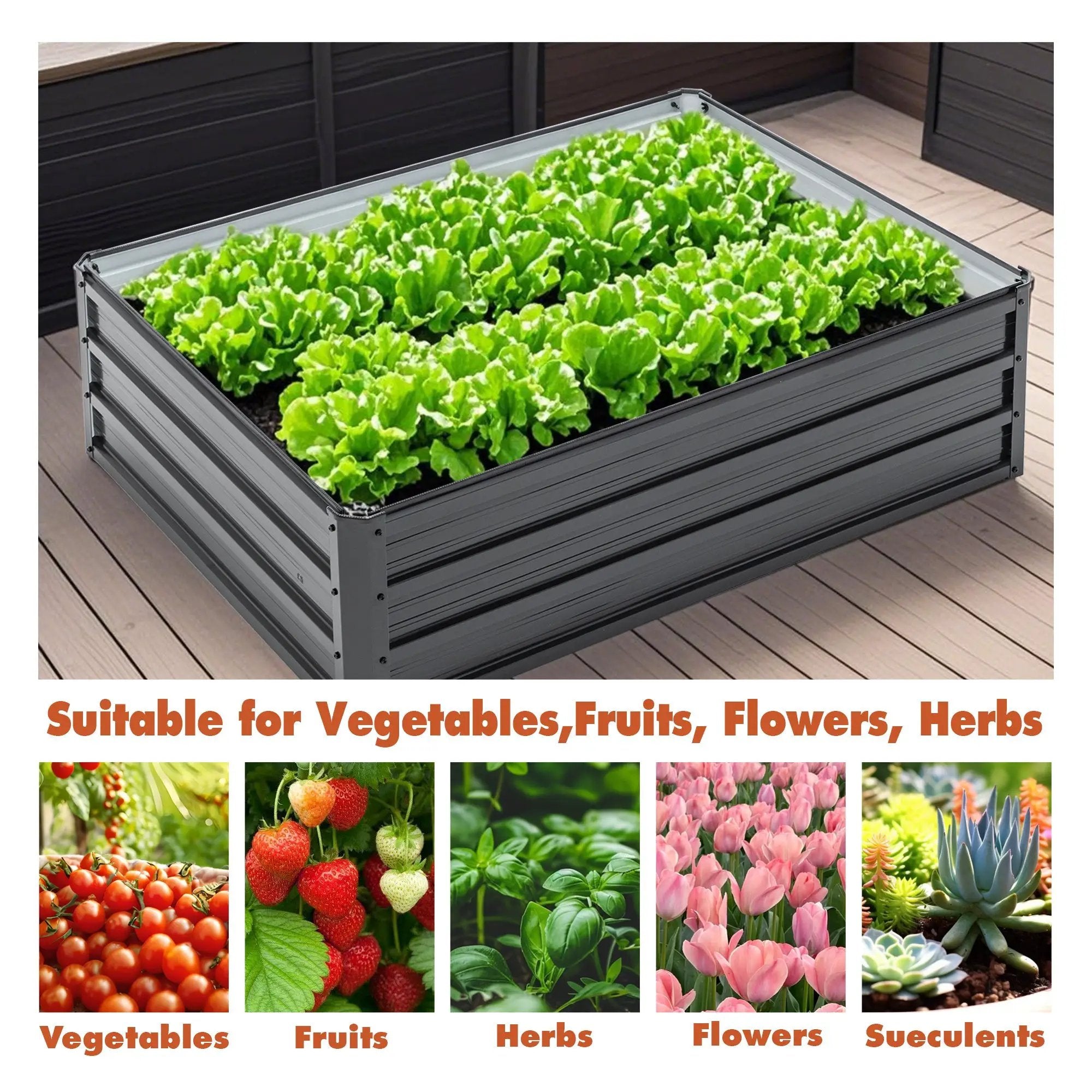 4x3x1ft Metal Raised Garden Bed by HouseOfZazla
