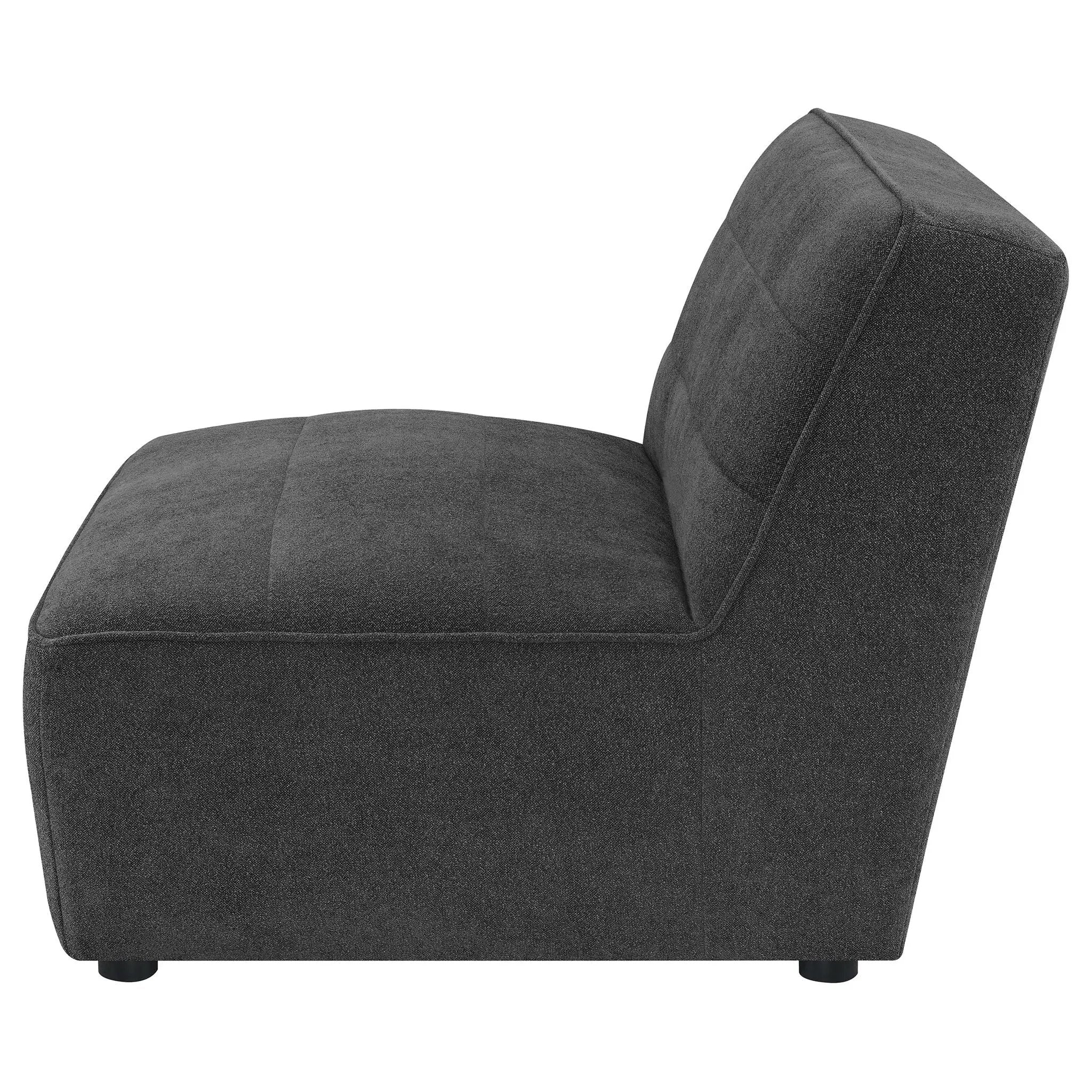 Sunny Upholstered Armless Chair Dark Charcoal by Unique Piece Furniture