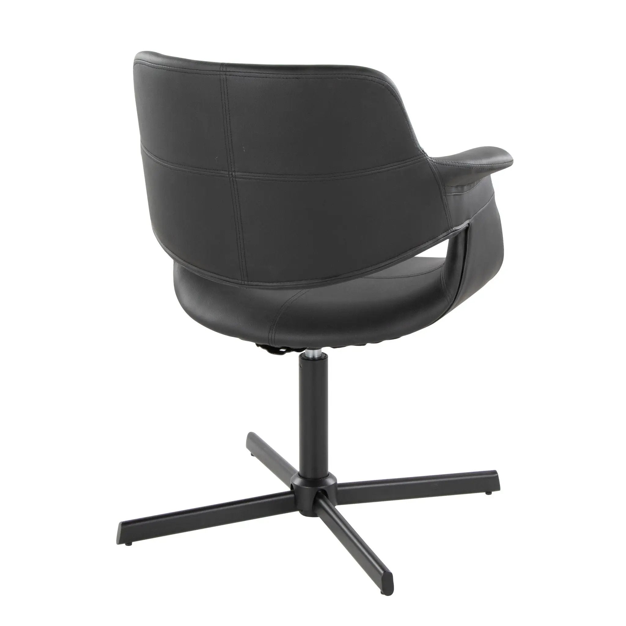Vintage Flair - Mid-Century Modern Swivel Chair With X - Pedestal - Black by Unique Piece Furniture