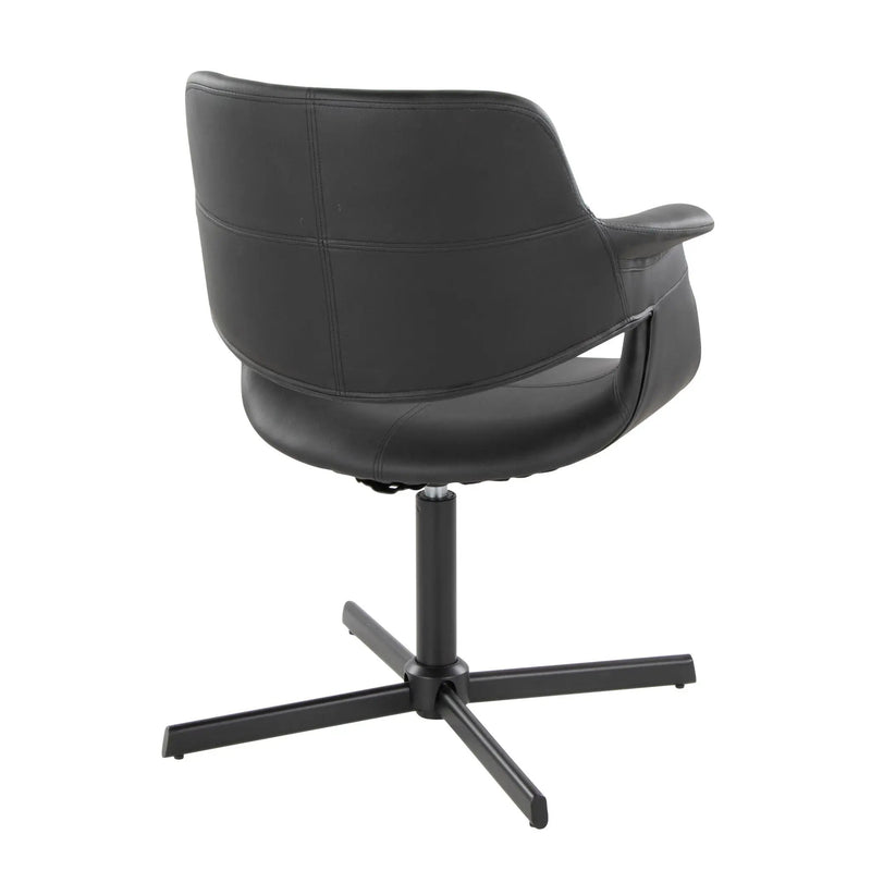 Vintage Flair - Mid-Century Modern Swivel Chair With X - Pedestal - Black by Unique Piece Furniture