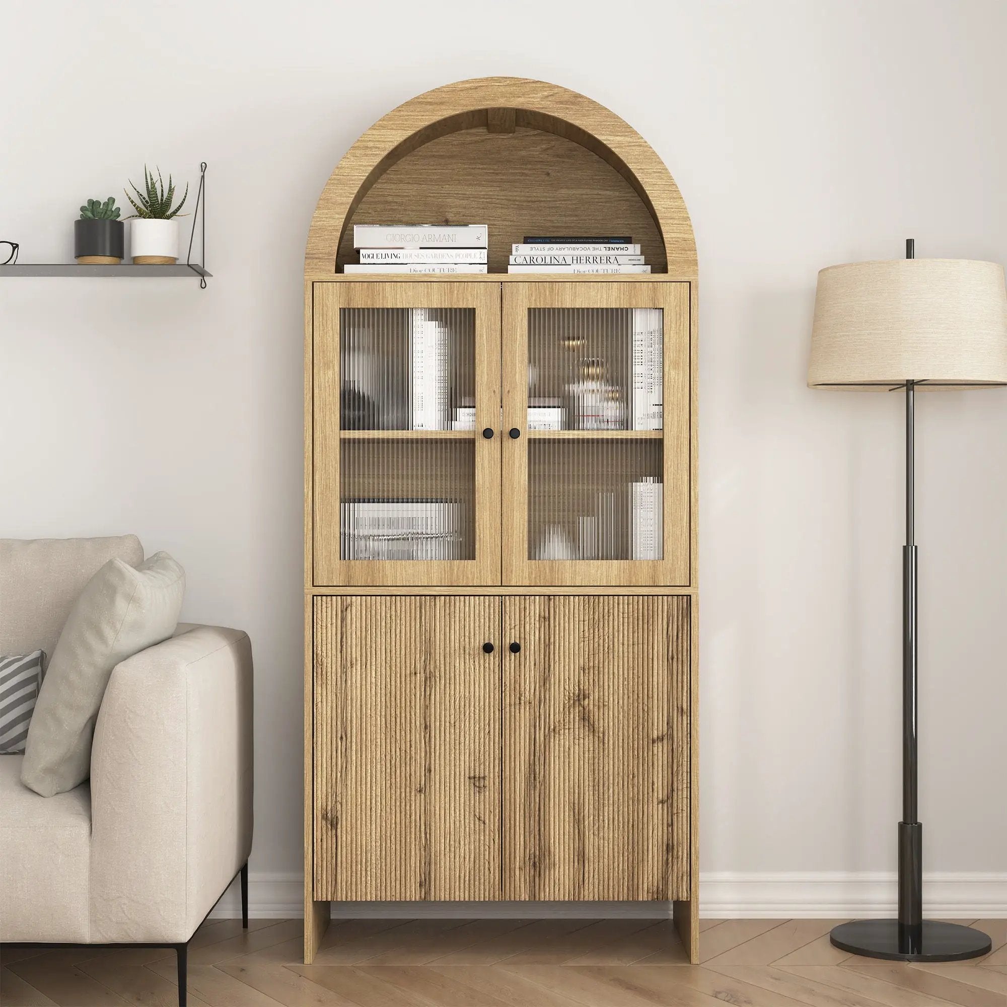 Modern Tech Inspired Dome Cabinet With LED Lighting by Unique Piece Furniture
