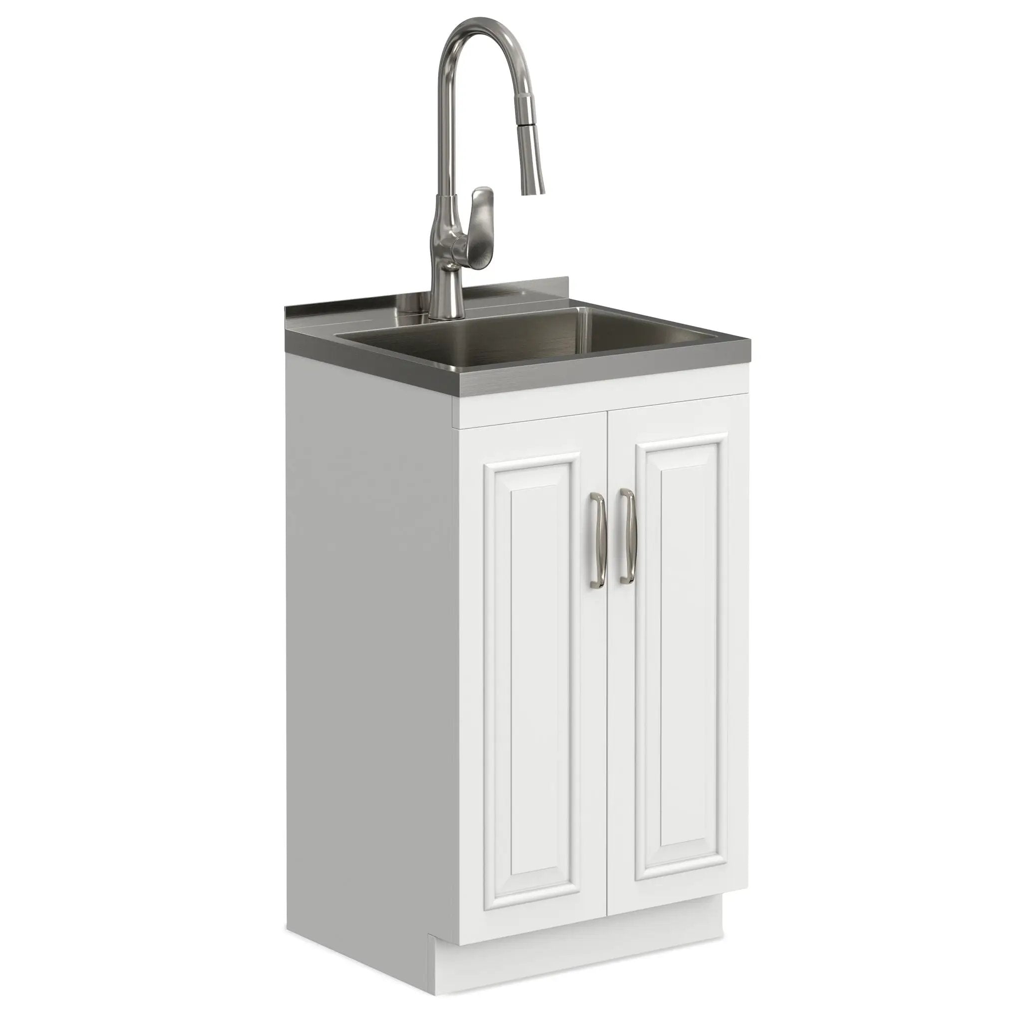 Darwin - Deluxe Laundry Cabinet With Pull-Out Faucet And Stainless Steel Sink by HouseOfZazla