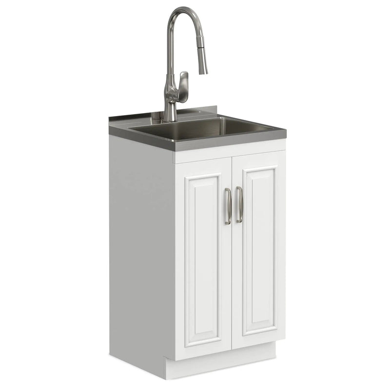 Darwin - Deluxe Laundry Cabinet With Pull-Out Faucet And Stainless Steel Sink by HouseOfZazla