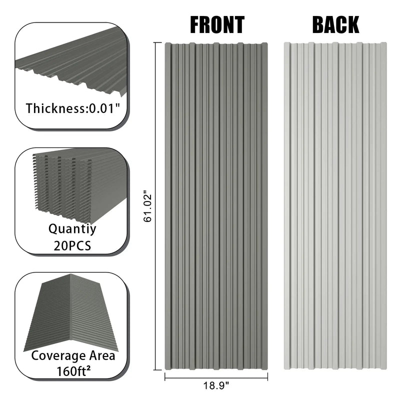 20 Pcs Metal Roof Panels by HouseOfZazla