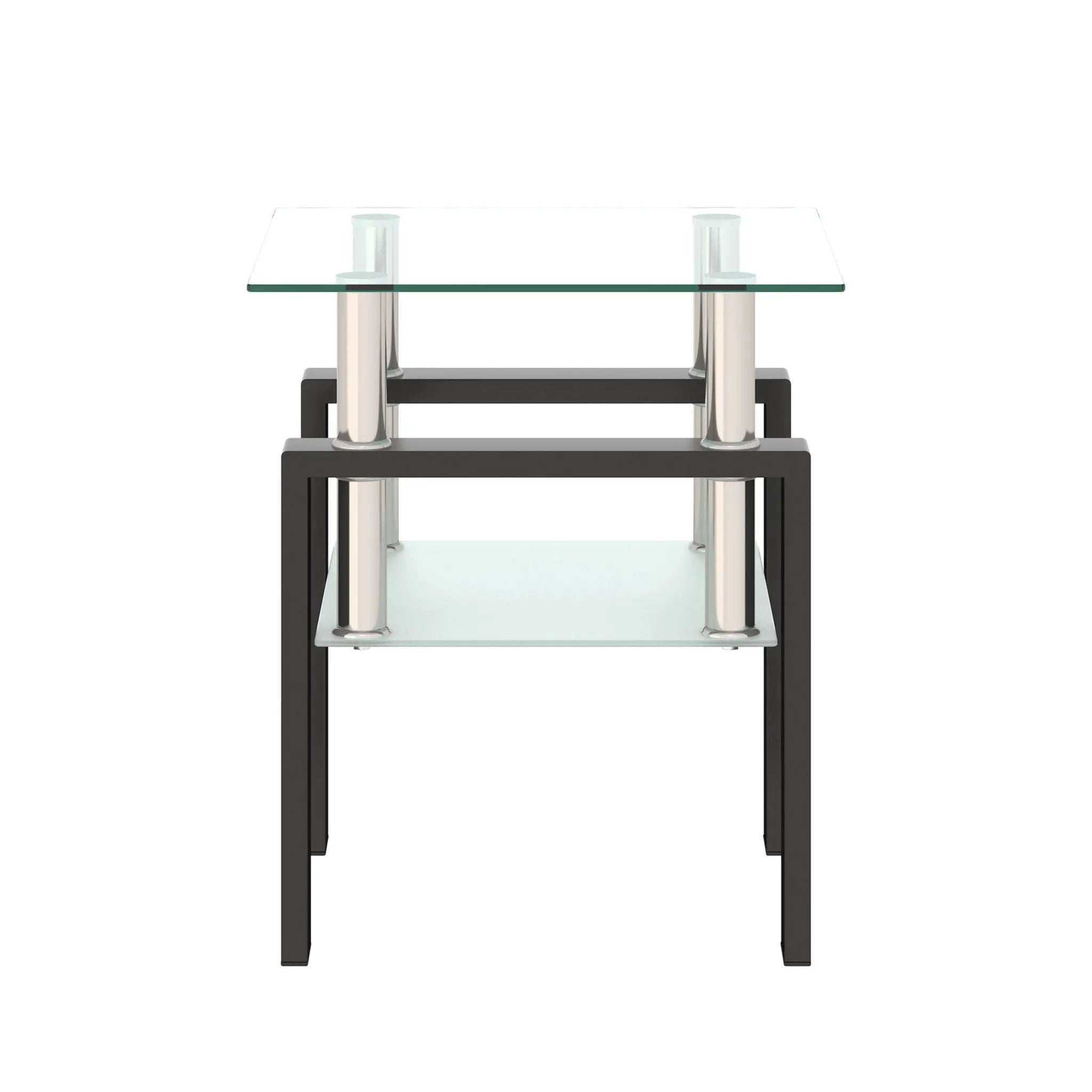 Modern Tempered Glass Tea Table, End Square Table For Living Room by Unique Piece Furniture