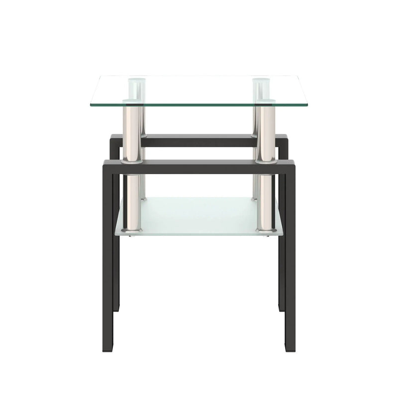 Modern Tempered Glass Tea Table, End Square Table For Living Room by Unique Piece Furniture