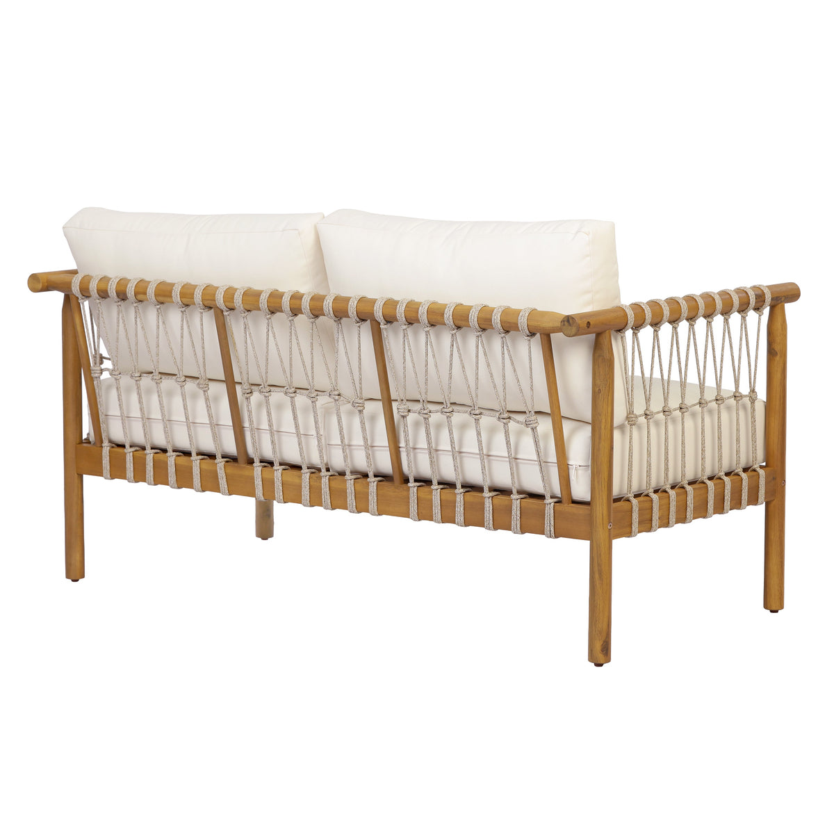 Teak Finish Acacia Wood Patio Seating, photo 8 of 10