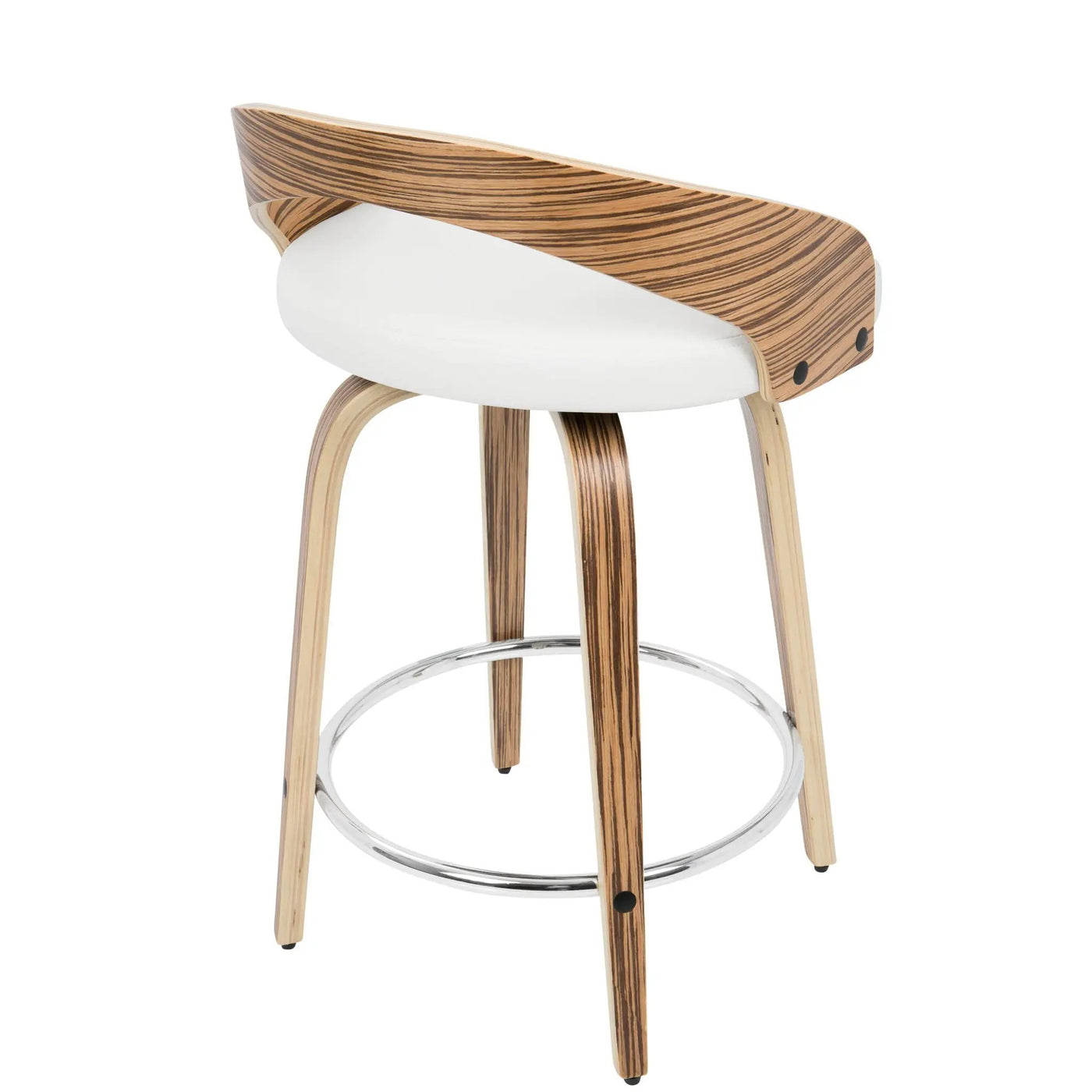 Grotto - Contemporary Fixed Height Counter Stool & Swivel With Round Footrest (Set of 2) by HouseOfZazla