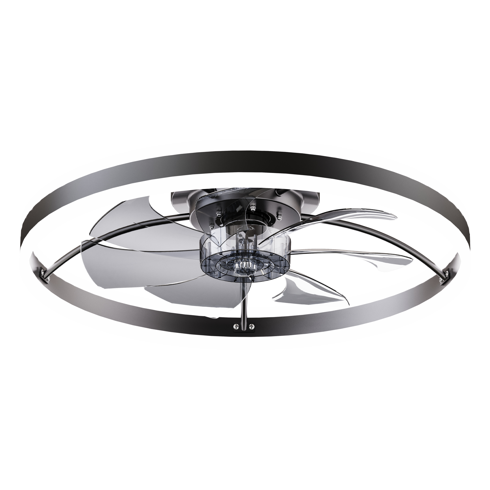 Smart Ceiling Fan with LED Light, 7 Blades Modern Metal Design by HouseOfZazla