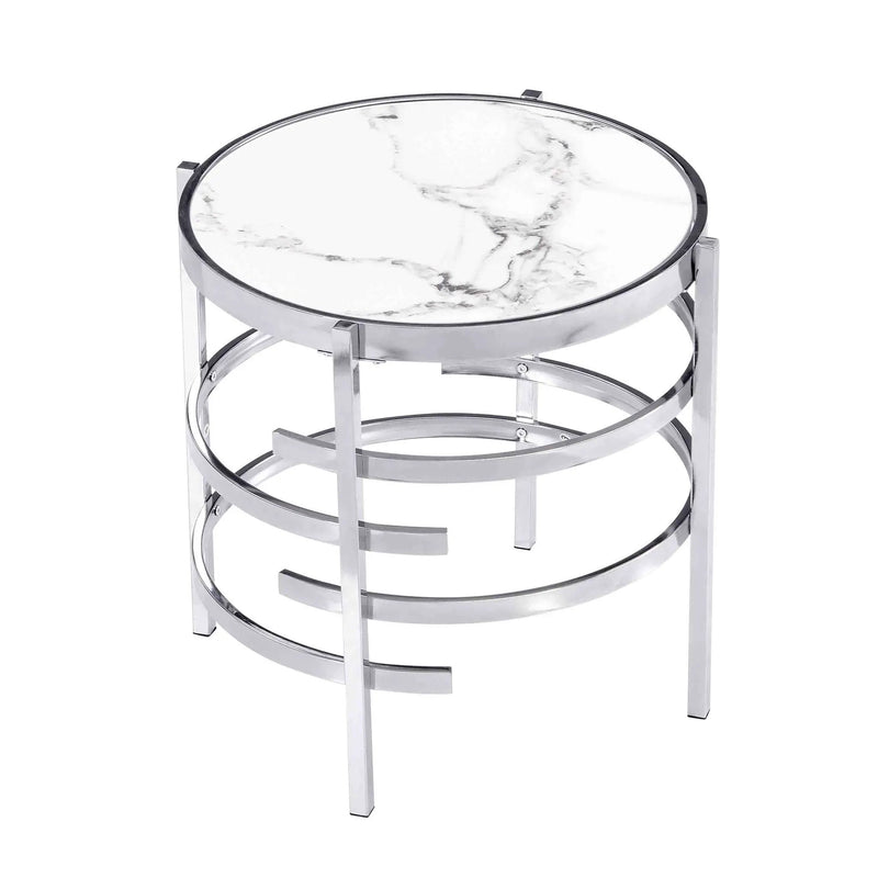 Elegant Round Table With Sintered Stone Top & Sturdy Metal Frame by HouseOfZazla