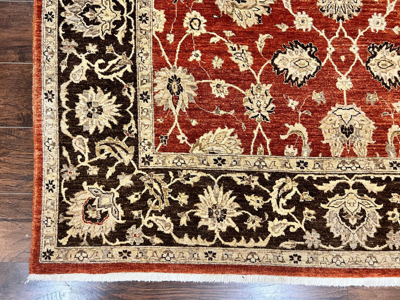 Pakistani Oriental Rug 6x9, Red, Floral Allover, Handmade Wool Rug, Peshawar Chobi Rug, Pak Persian Carpet 6 x 9 by Jewel Rugs