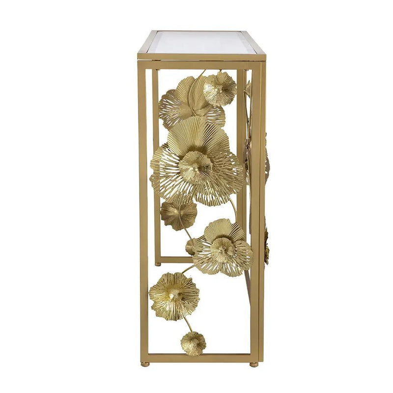 Console Table With Mirrored Glass Top, Modern Entryway Table For Living Room Foyer Entryway - Gold by Unique Piece Furniture