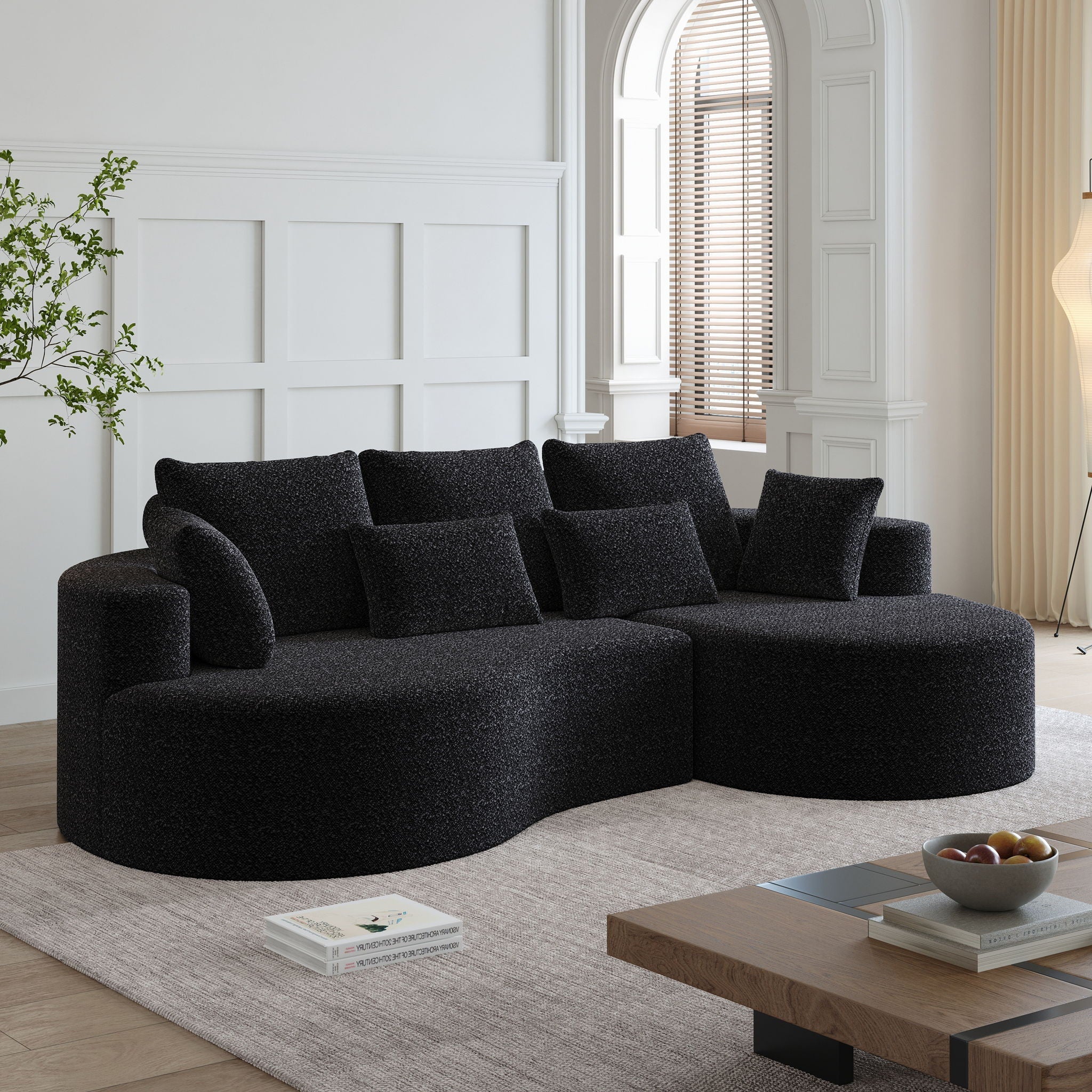 Curved Oversized Sectional Sofa With Extra Deep Seat by HouseOfZazla