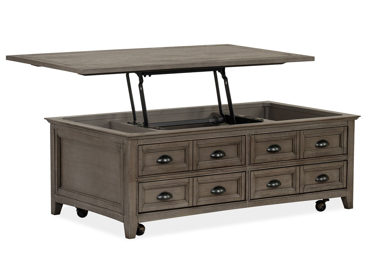 Paxton Place - Lift Top Storage Cocktail Table With Casters - Dovetail Gray, photo 6 of 7