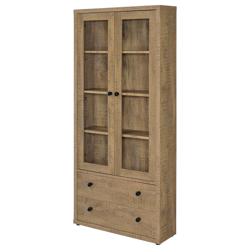 Hawthorne 4-shelf Glass Door Tall Cabinet with Drawers Mango by Unique Piece Furniture