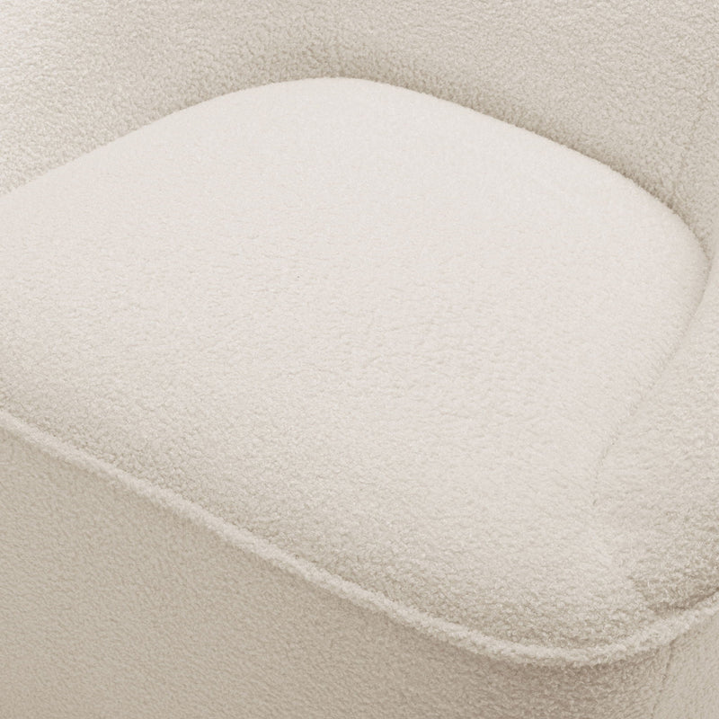 Anson - Swivel Chair With Soft Rounded Back - Off White by HouseOfZazla