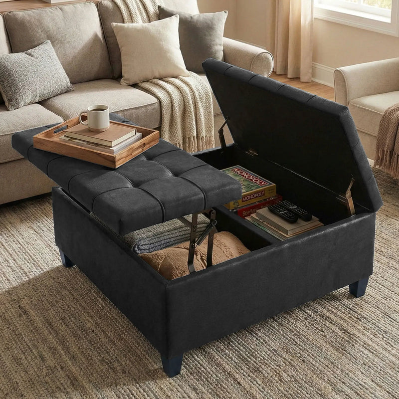 Harrison - Upholstered Coffee Table Storage Ottoman by Unique Piece Furniture