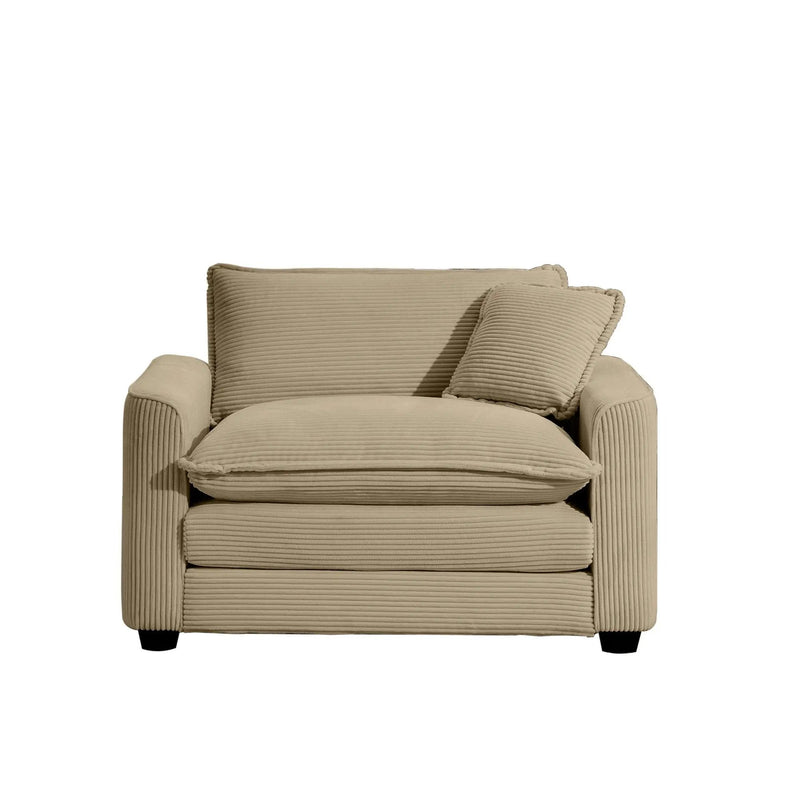 Modern Classic Fabric Single Chair Deep Seat Sofa With Pillow by HouseOfZazla
