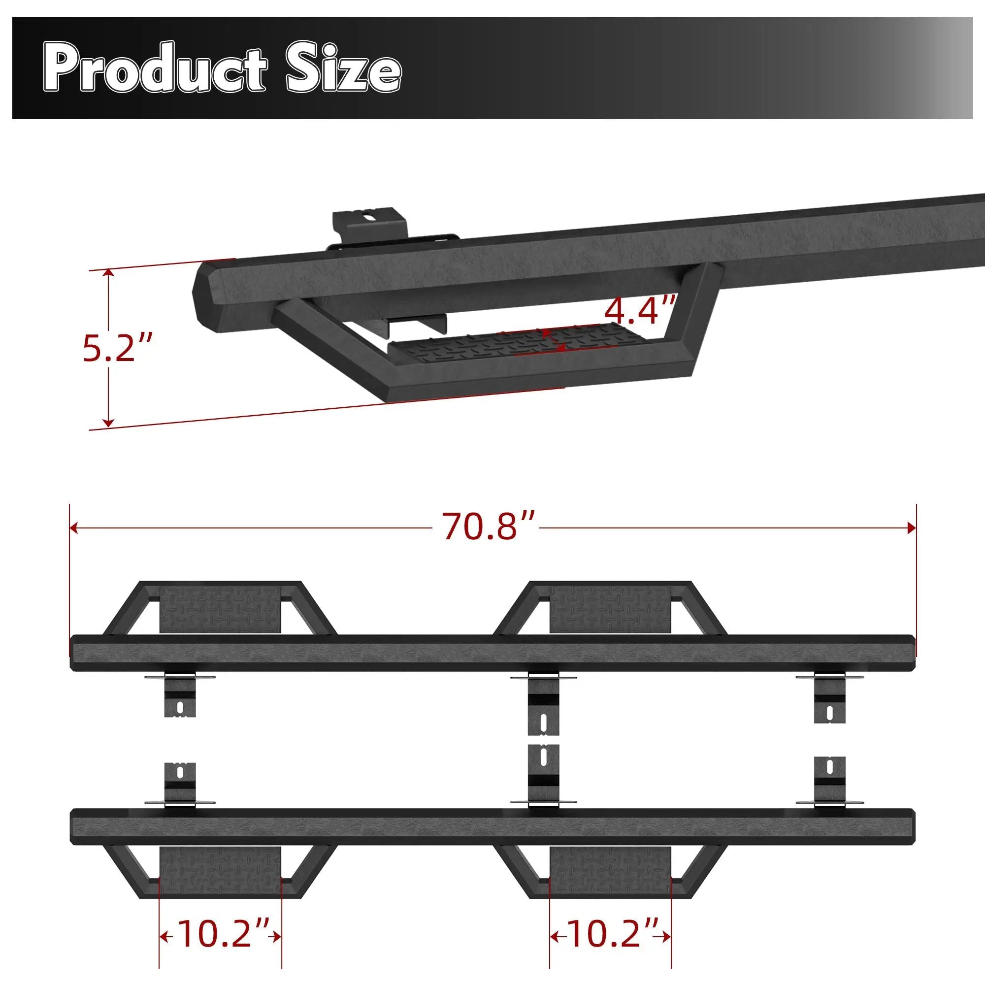 Two Stairs Running Boards Side Steps for Jeep Wrangler JK by HouseOfZazla