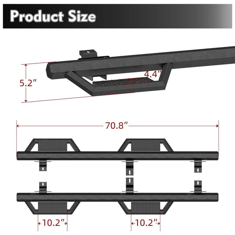 Two Stairs Running Boards Side Steps for Jeep Wrangler JK by HouseOfZazla