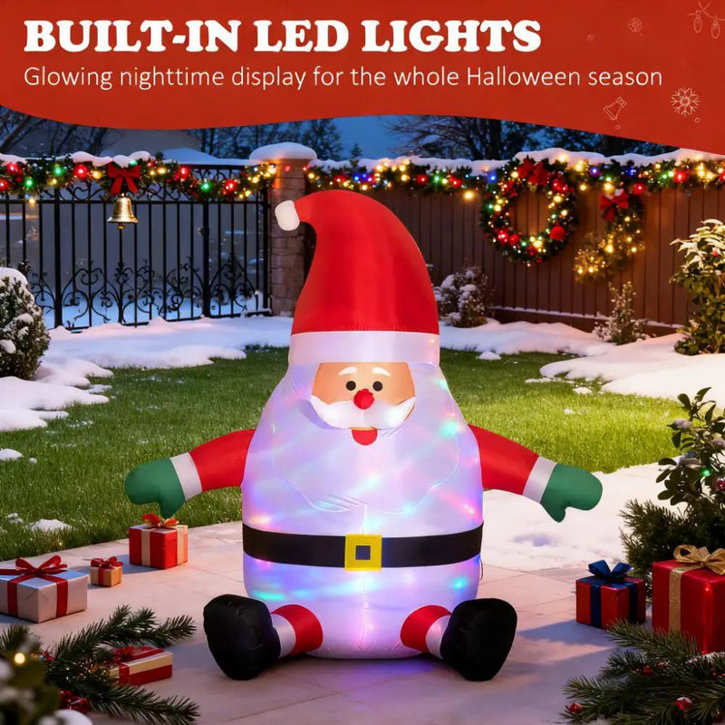 Inflatable Christmas Santa Claus with Rotating Magic Ball Light by HouseOfZazla