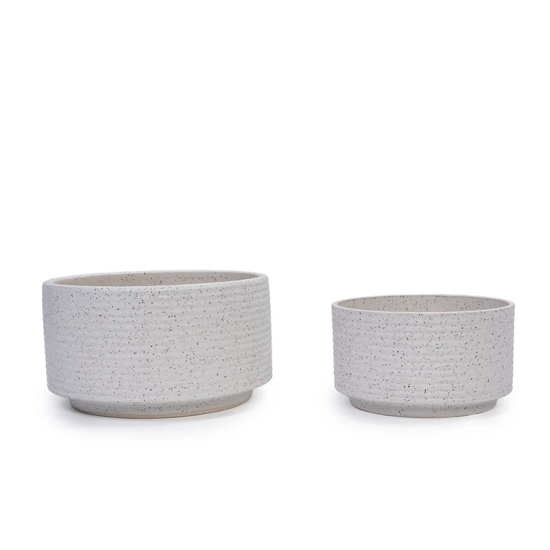 2 Pieces Flowerpot, Planter For Patio, Garden Or Windowsills - Milk White by Unique Piece Furniture