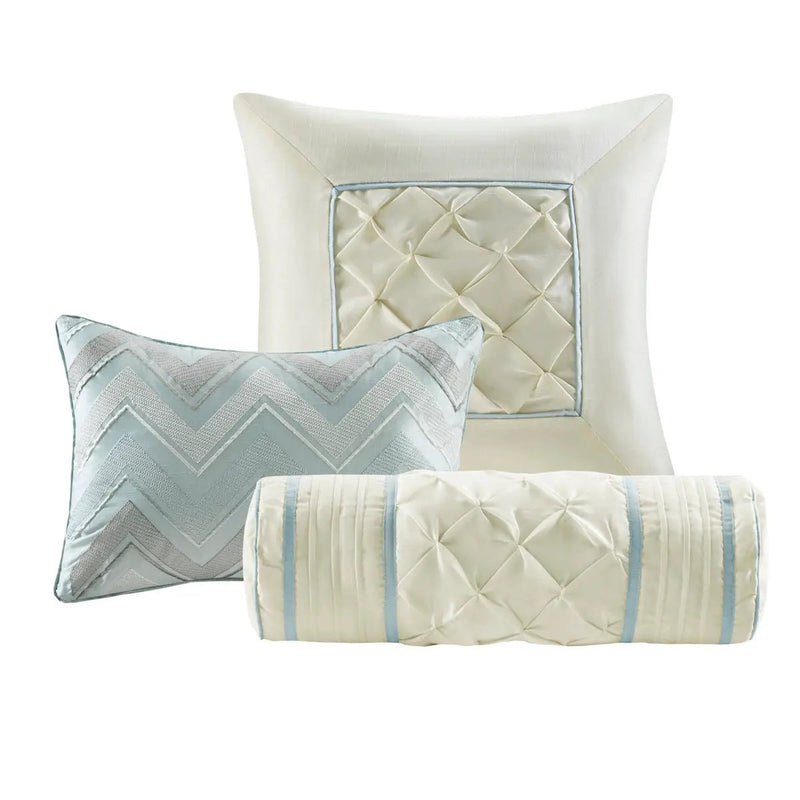7 Piece Tufted Comforter Set Seafoam King by HouseOfZazla