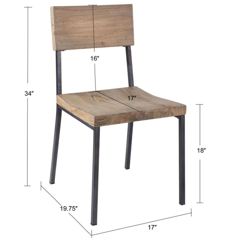 Tacoma Dining Chair Set with Solid Hardwood & Metal Construction - Gray, photo 5 of 5