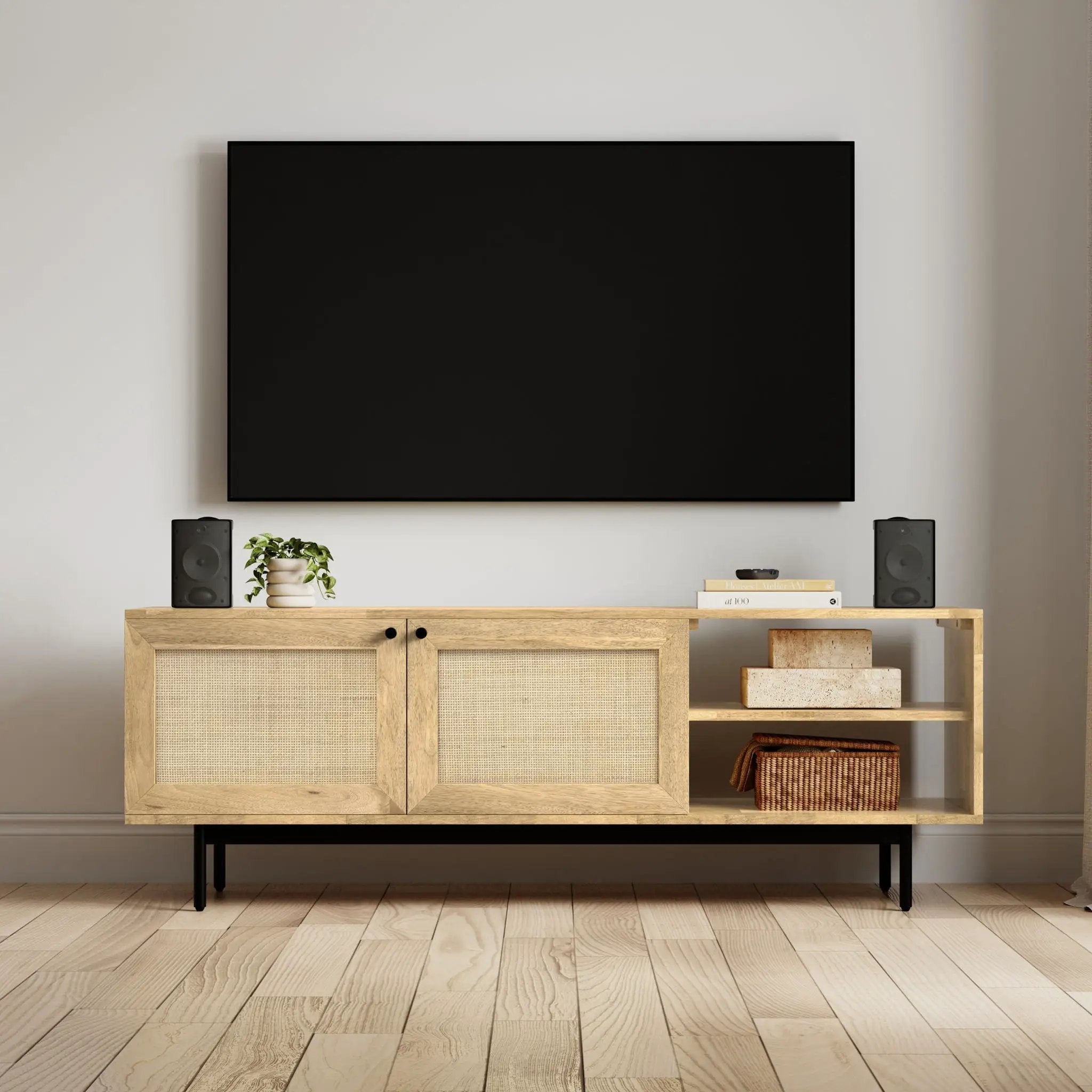 Reeves - TV Media Stand - Natural by HouseOfZazla