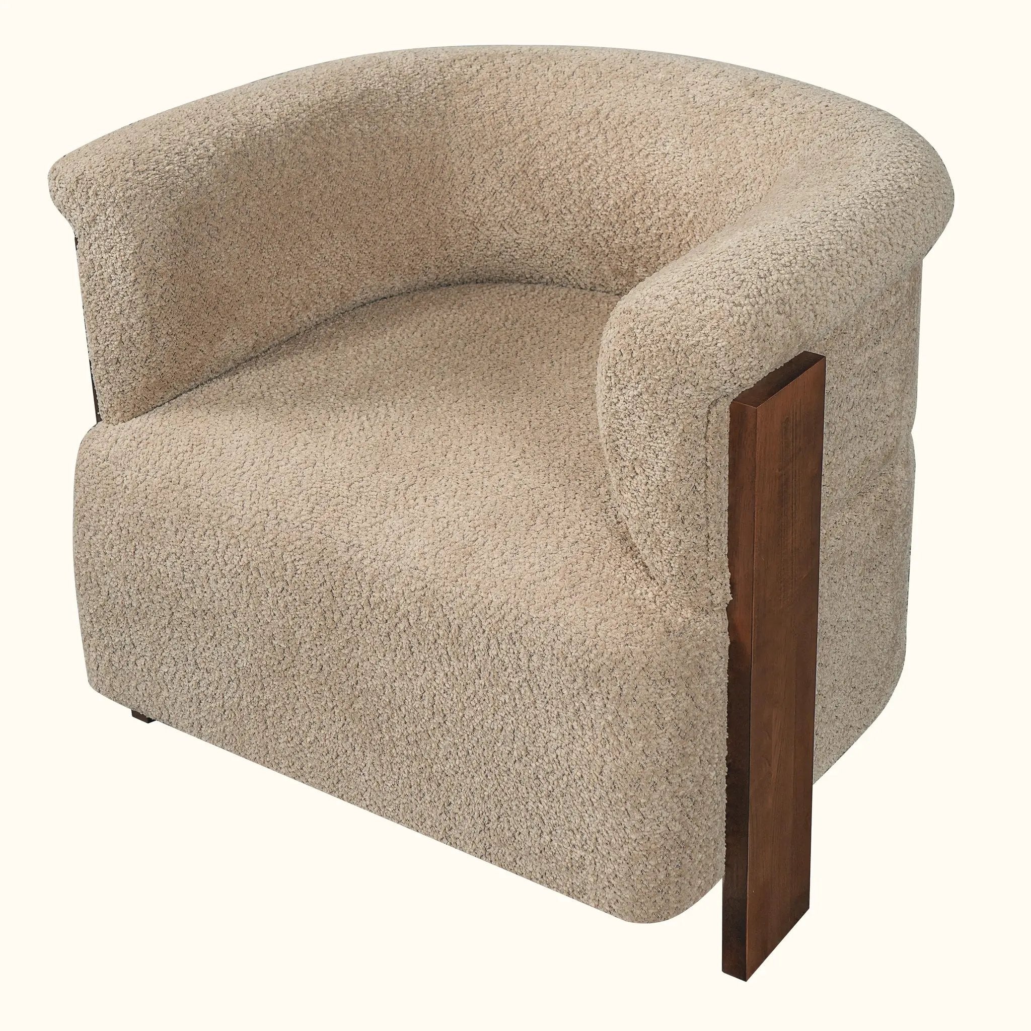 31.7" Mid-Century Curved Barrel Accent Chair by HouseOfZazla