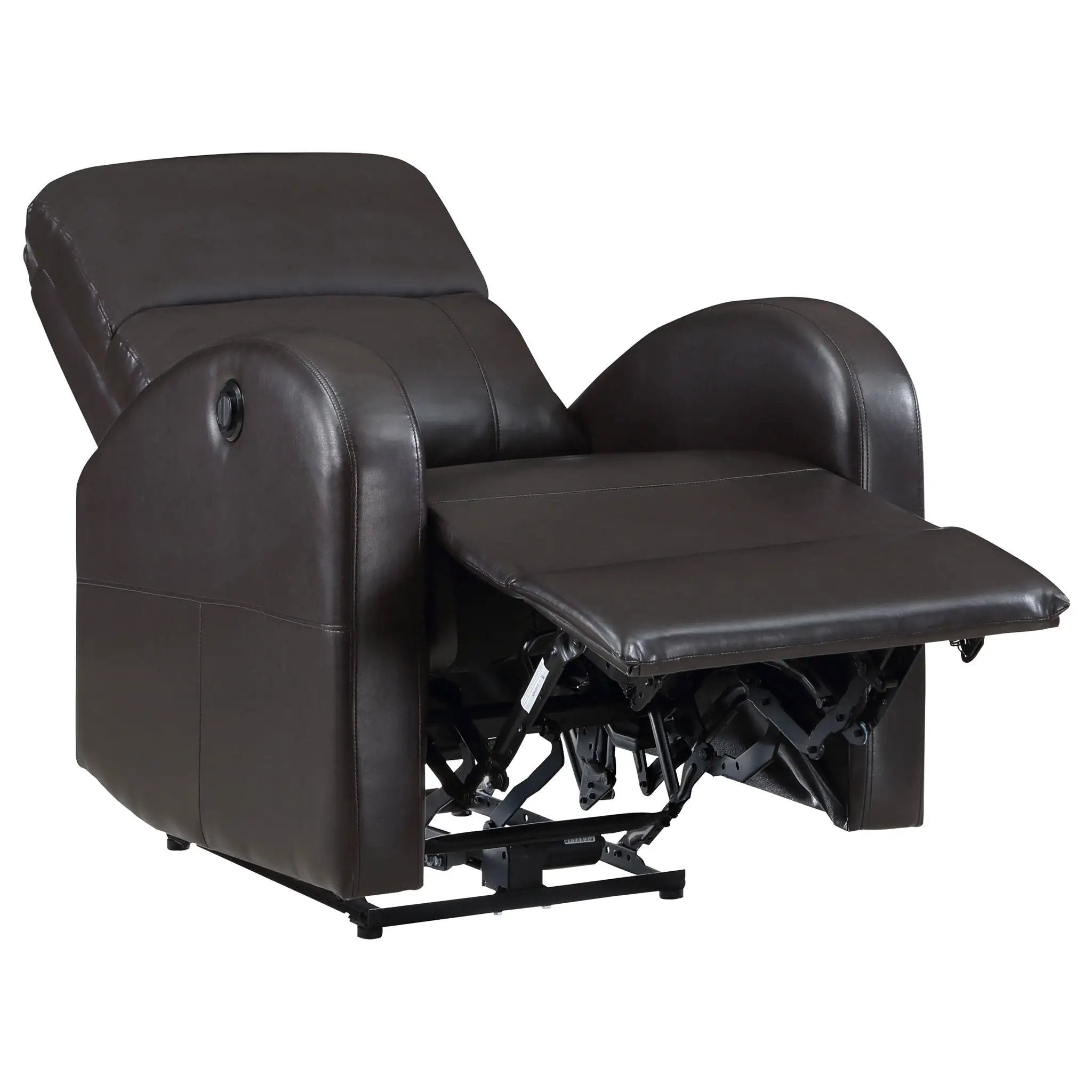 Grant Upholstered Power Recliner Chair Brown by Unique Piece Furniture